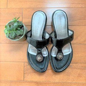 Marc Fisher Black Patent Leather Sandals